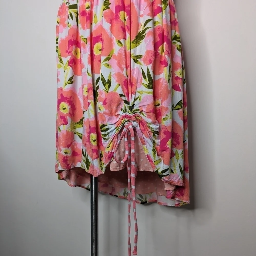 ✨3/$15 Matilda Jane blue grey floral cinch accent scoop neck sleeveless dress M - Picture 4 of 9